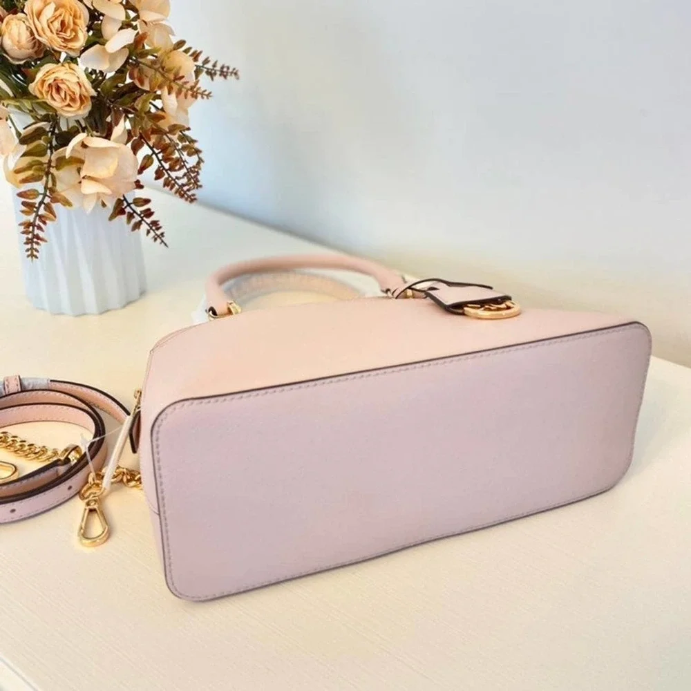 Michael Kors Medium Dome Satchel Crossbody Powder blush - Picture 7 of 11